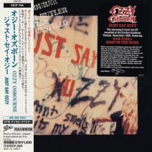 OZZY OSBOURNE - Just Say Ozzy (Japan Edition Miniature Vinyl Cover Incl. OBI, EICP 786) CD 