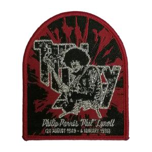 PHIL LYNOTT  THIN LIZZY - Memorial PATCH (Red Edge) 6.5cm x 8.3cm
