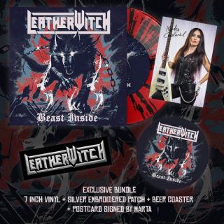 LEATHERWITCH - Beast Inside (Ltd 300 / Red Black Splatter, Patch, Signed Photo, Beer Coaster) 7" LEATHERWITCH - Beast Inside (Ltd 300 / Red Black Splatter, Patch, Signed Photo, Beer Coaster) 7"